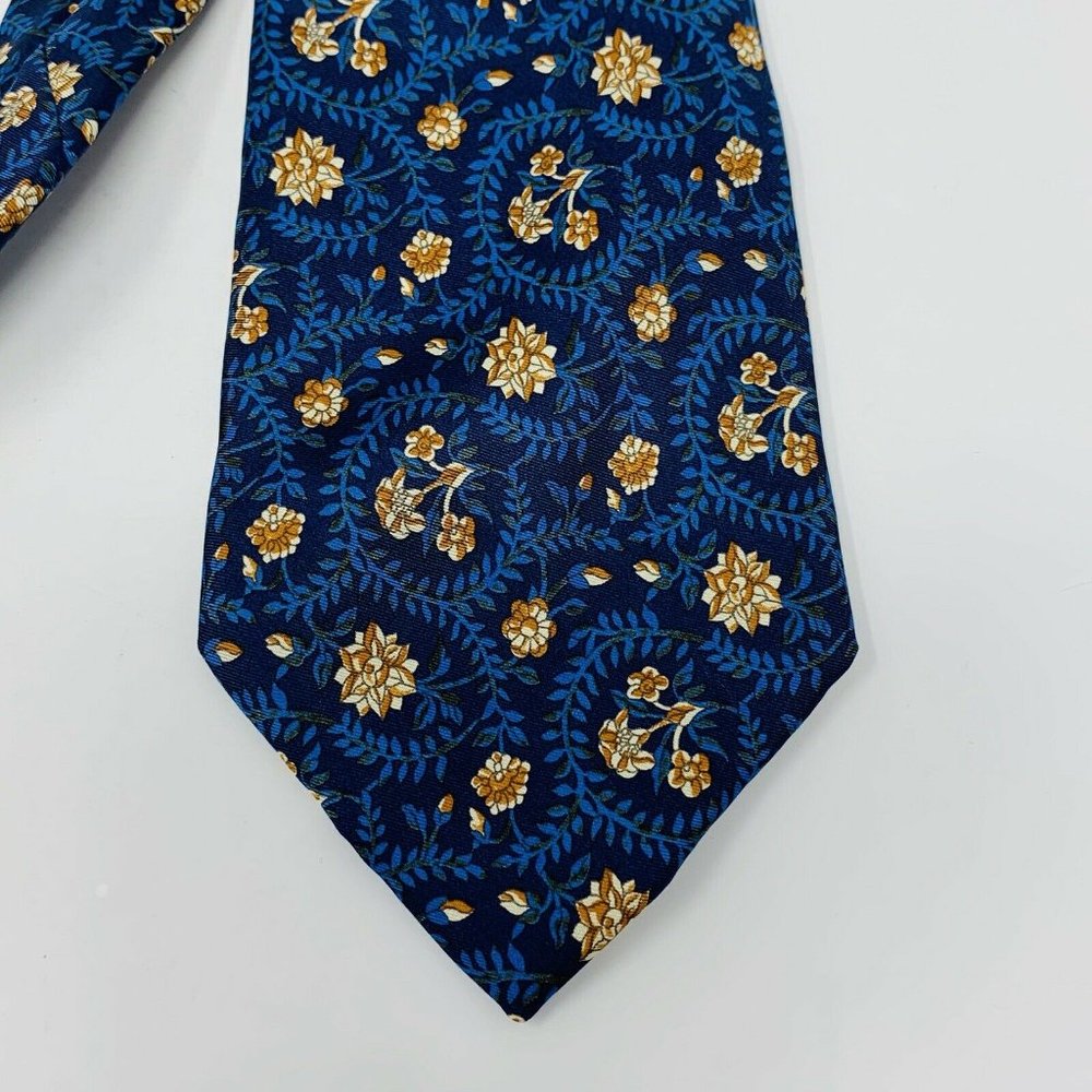 SERGIO MENS TIE 100% Silk Necktie Blue with Gold